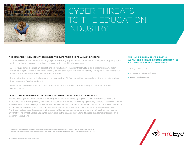 image from Cyber Threats To The Education Industry