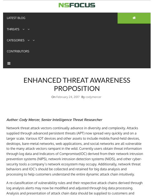 image from Enhanced Threat Awareness Proposition