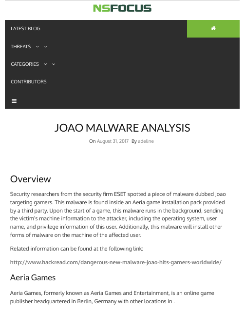 image from Joao Malware Analysis