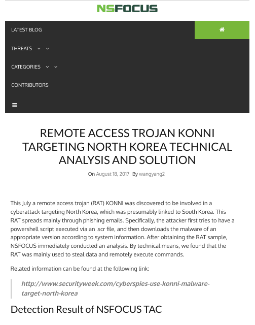 image from Remote Access Trojan KONNI Targeting North Korea Technical Analysis And Solution