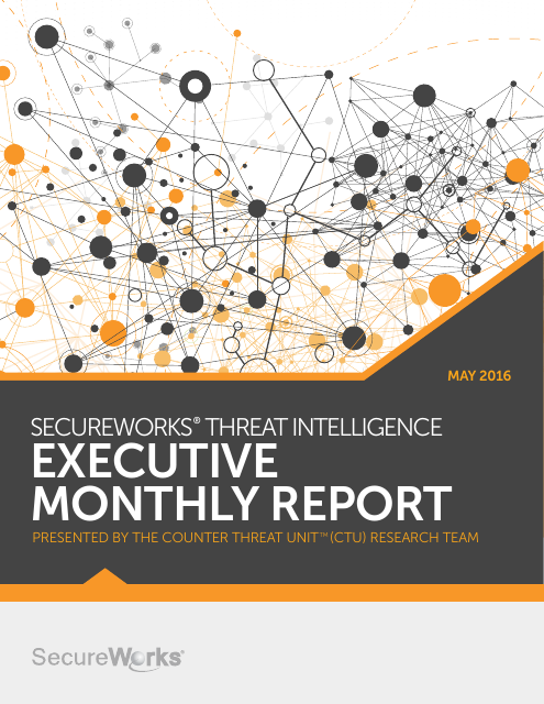 image from SecureWorks Threat Intelligence Executive Monthly Report May 2016