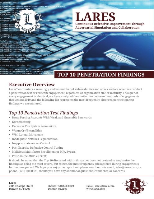 image from Top 10 Penetration Findings 2019