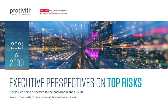 image from Executive Perspectives on Top Risks for 2021 & 2030