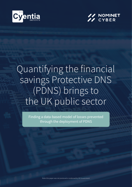 image from Quantifying the financial savings Protective DNS (PDNS) brings to the UK public sector